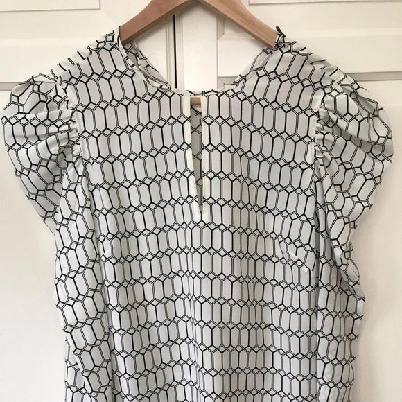 Judith and Charles Ana Silk Blouse -off white/black, brand new! size 00 - Picture 3 of 7